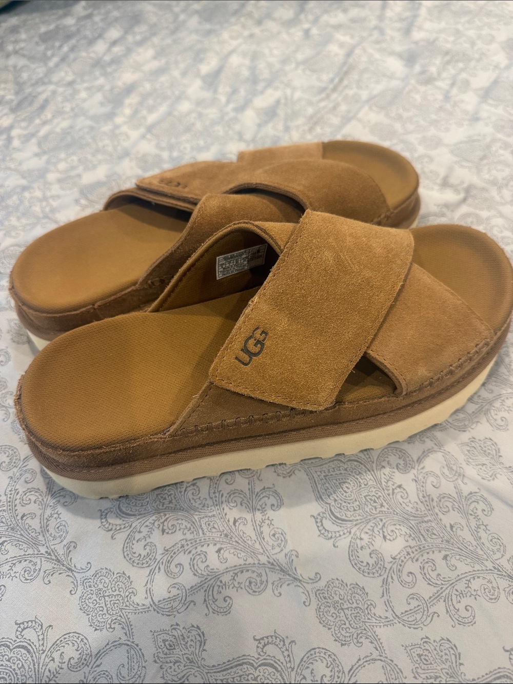 UGG Kids Tan Suede Slide Sandals